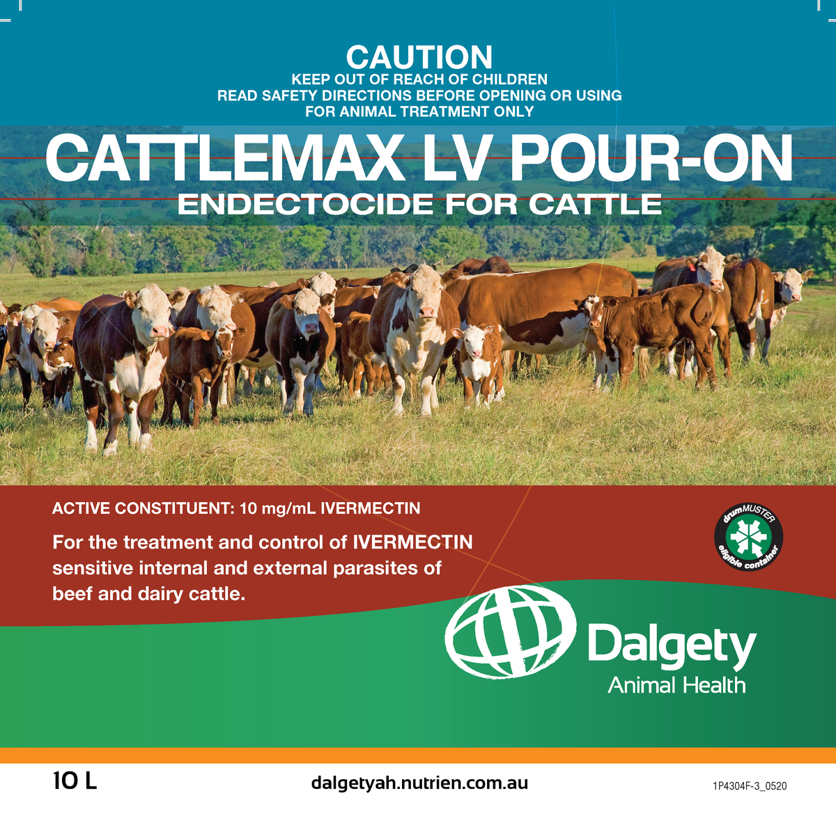 Cattlemax LV Pour-On Endectocide For Cattle Dalgety Animal Health