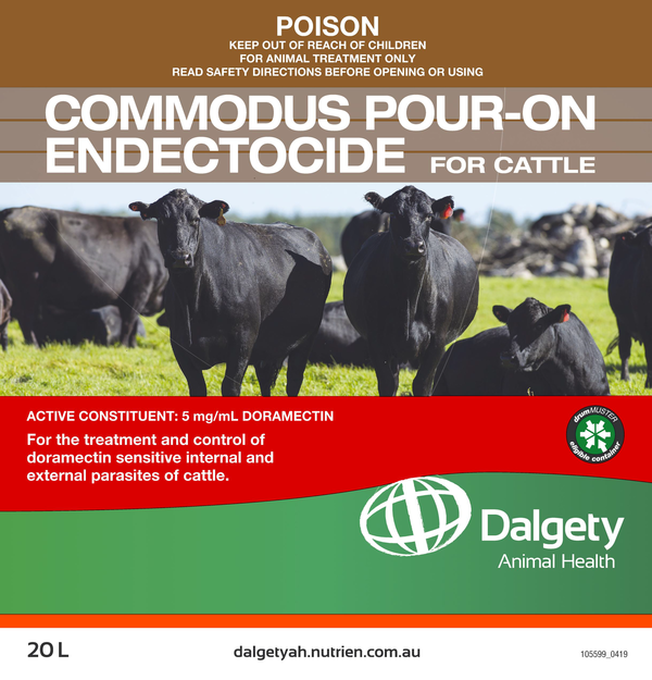 Commodus Pour-On Endectocide For Cattle Dalgety Animal Health