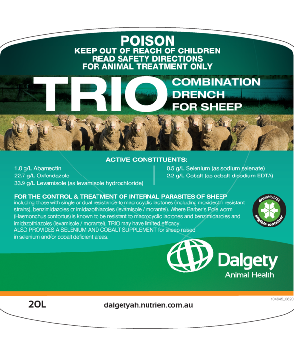 Trio Combination Drench For Sheep Dalgety Animal Health